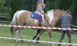 Zdjęcie przedstawia dziewczynkę na koniu