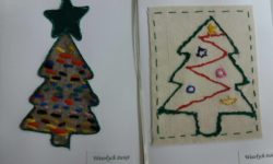 Zdjęcie przedstawia dwie kartki bożonarodzeniowe